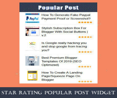 Add Stylish Popular Posts Widget With Star Rating In Blogger