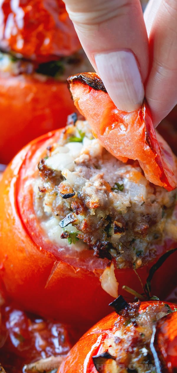 Meat Stuffed Tomatoes Recipe Get the FREE Newsletter!