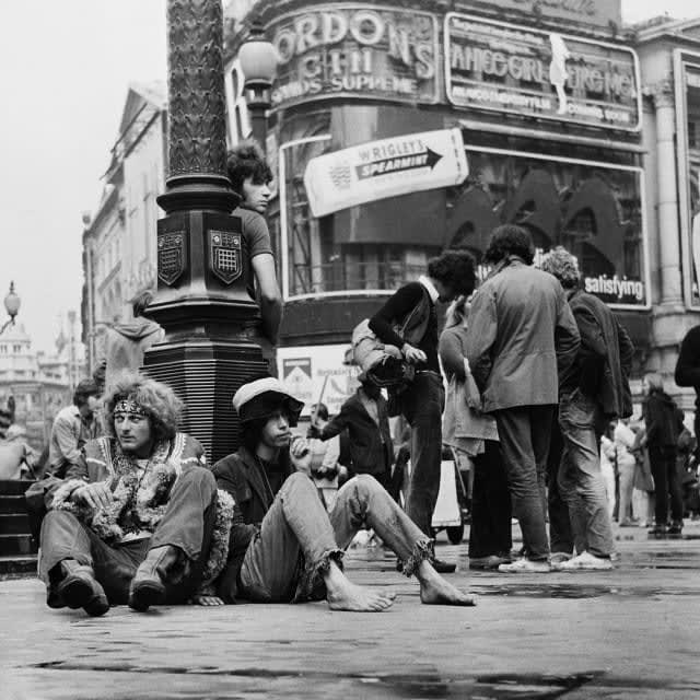 Hippies Hanging Out At Piccadilly Circus, London - 1960s