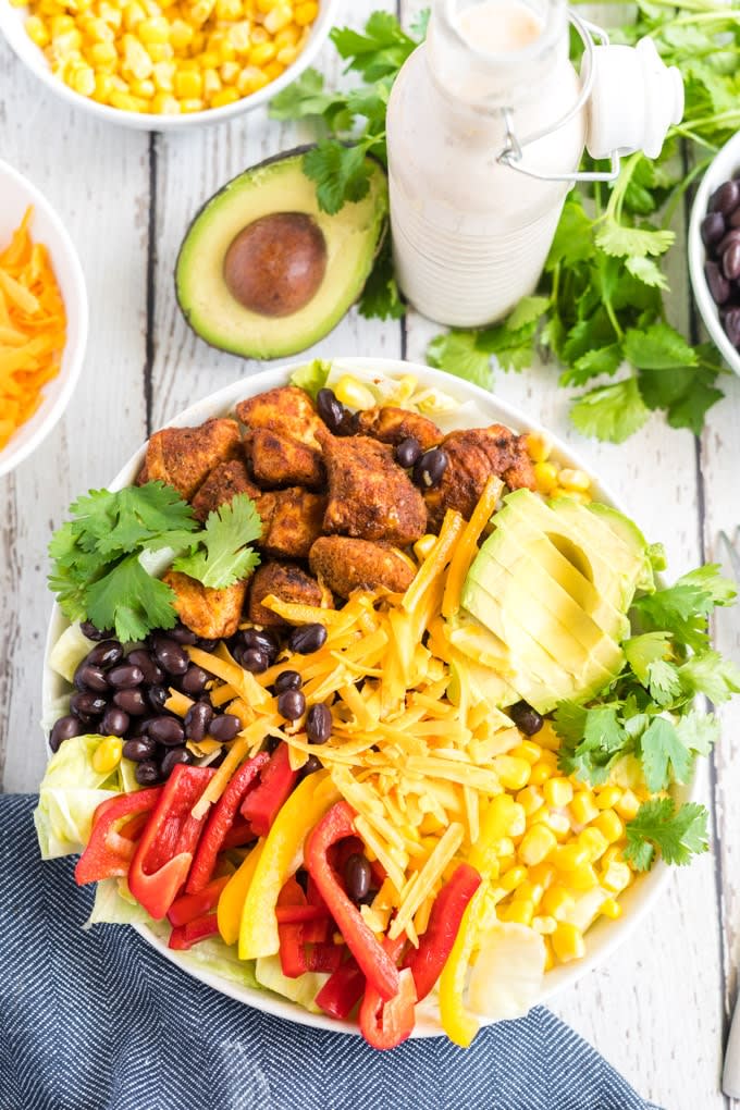 Southwest Chicken Salad (with Chipotle Ranch Dressing)