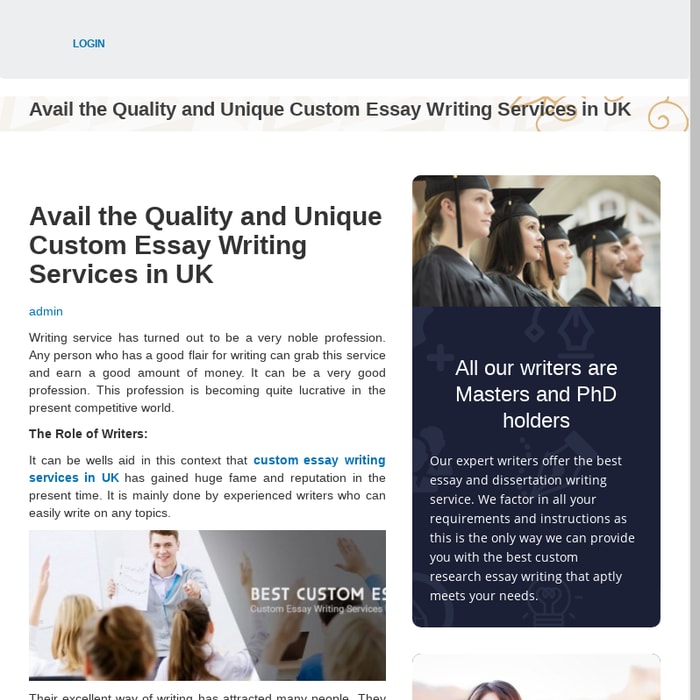 Avail the Quality and Unique Custom Essay Writing Services in UK