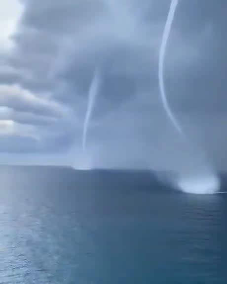 Three waterspouts simultaneously in the Gulf of Mexico
