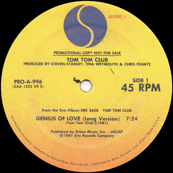 TOM TOM CLUB Genius of Love SIRE RECORDS at Phonica Records