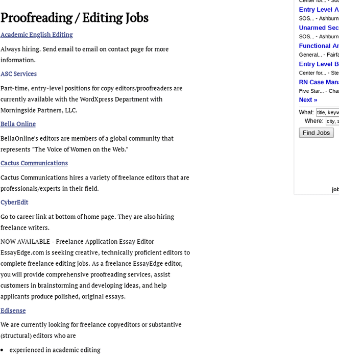 Proofreading / Editing Jobs