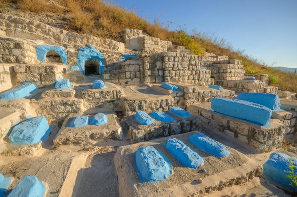 The Bright Blue Graves of Safed Cemetery