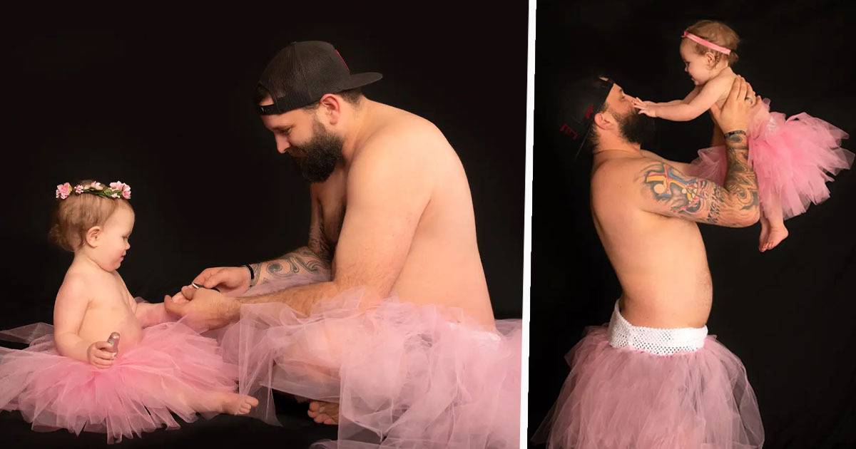Single Father And Baby Daughter Wore Matching Tutus For Heart-Melting Photoshoot