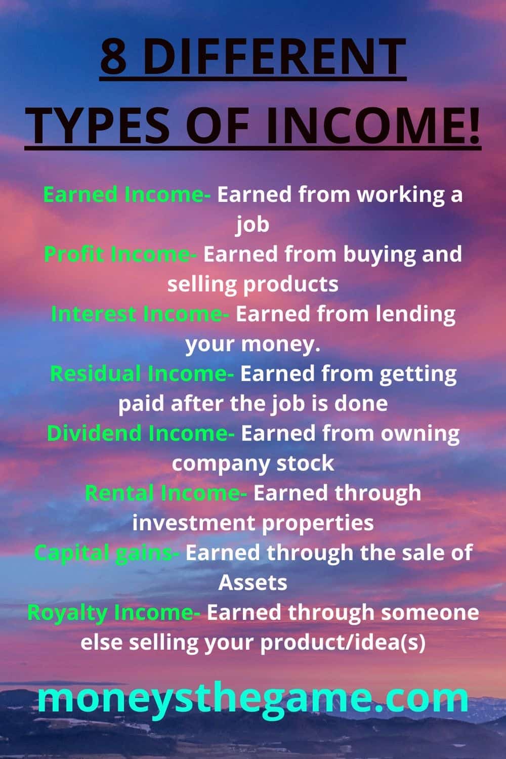 8 Different Types of Income And How You Can Create Each One!