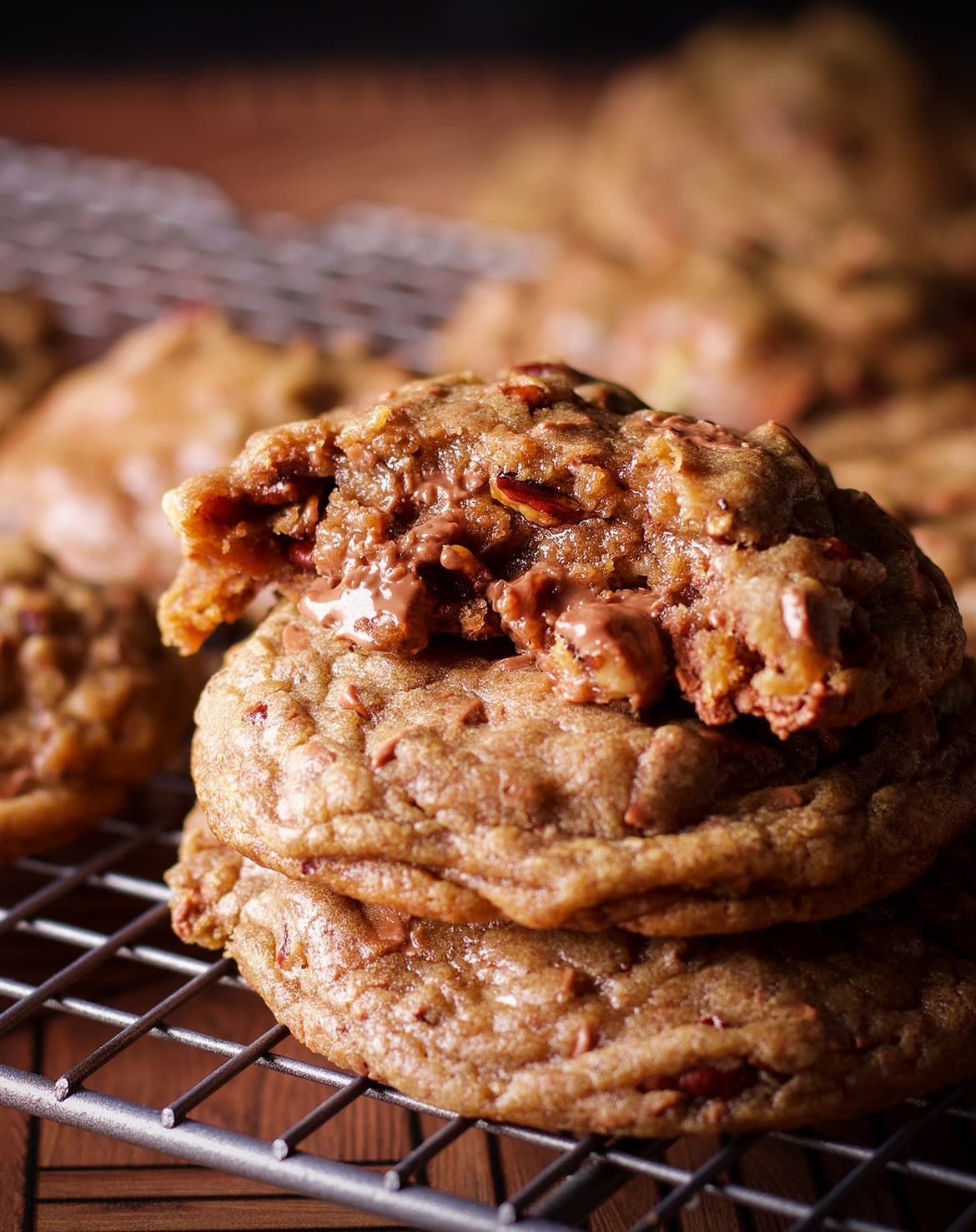 Chocolate Chip Pecan Cookies ~ Extra Thick and Gooey