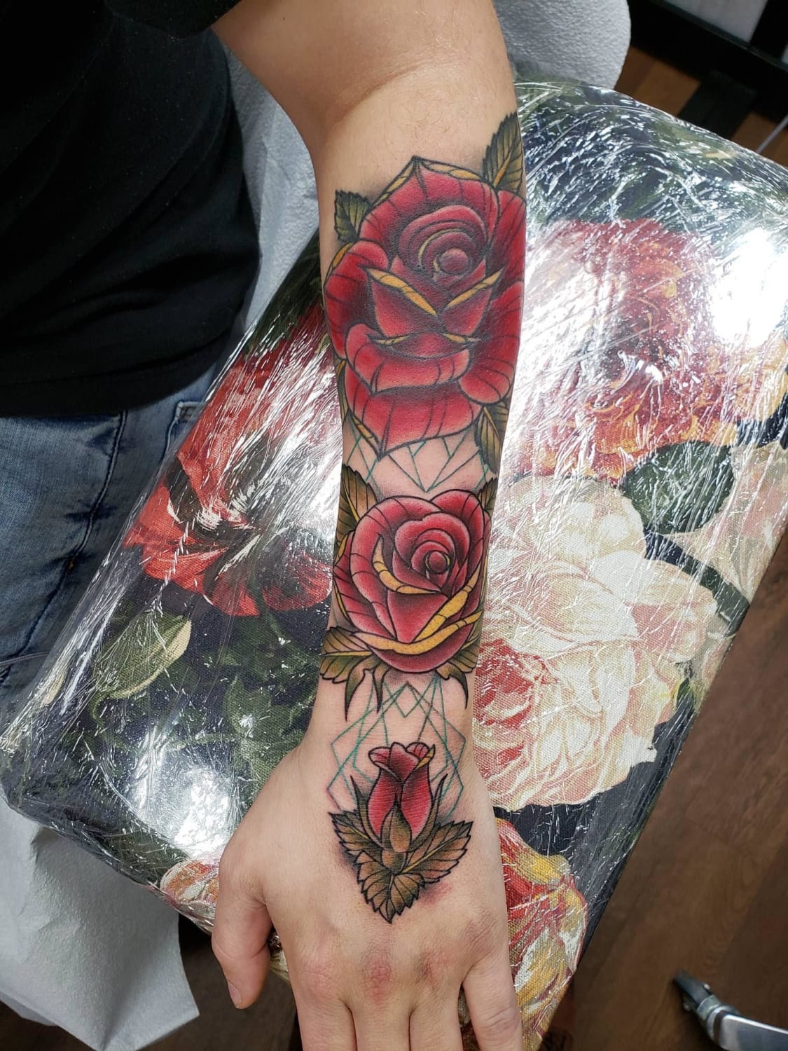 Blooming rose done by Iris @ Cipher Tattoo, LA