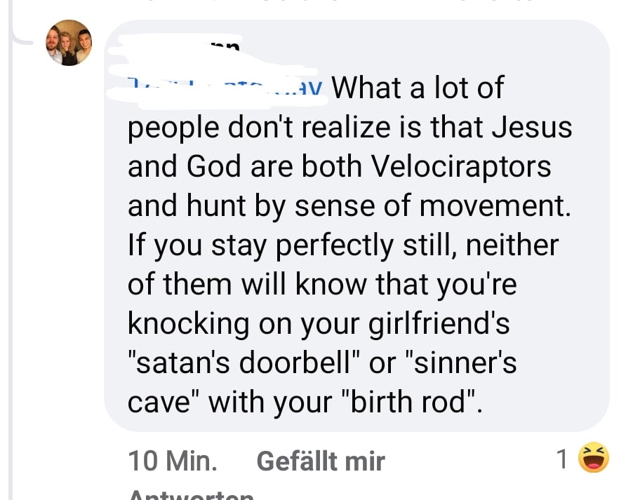 Jesus and god are both velociraptors