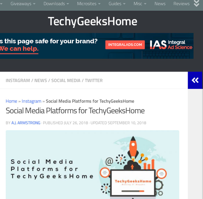 Social Media Platforms for TechyGeeksHome