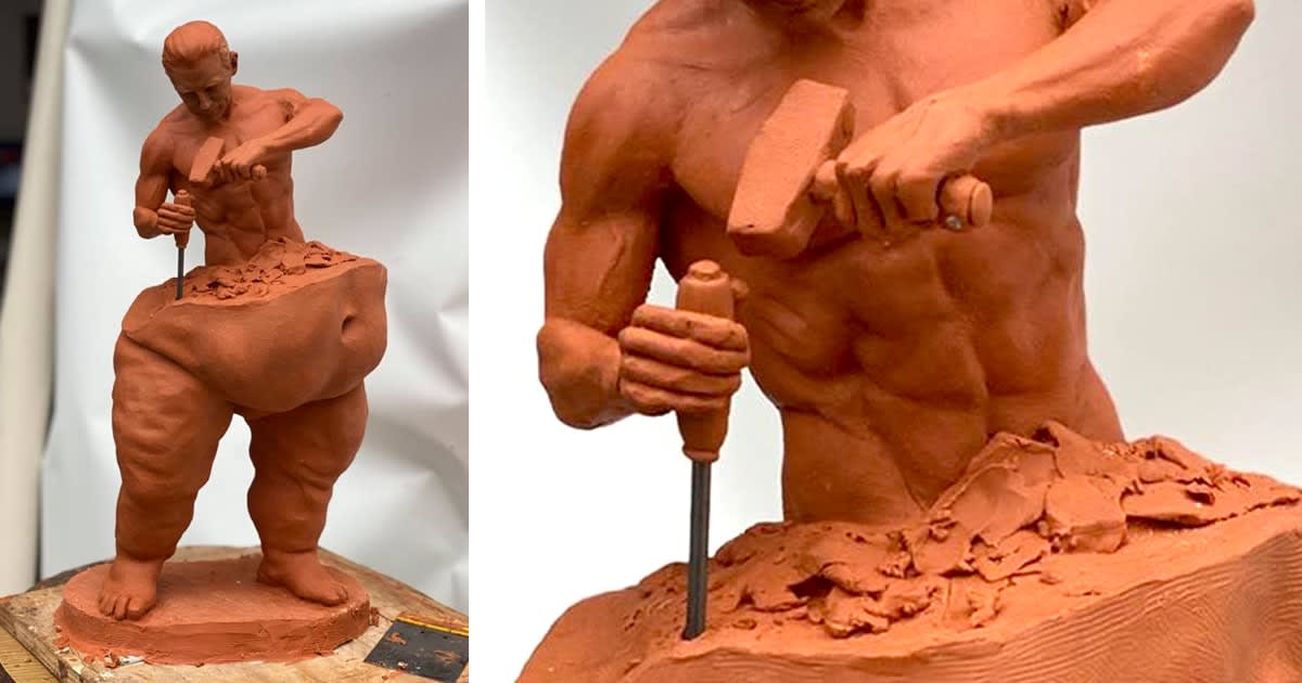 Amazing Sculptures Show People Carving Their Ideal Figures Into Their Own Bodies
