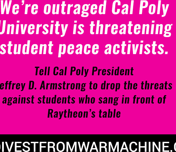 Jeffrey D. Armstrong: Quit Threatening Peaceful Cal Poly Students!