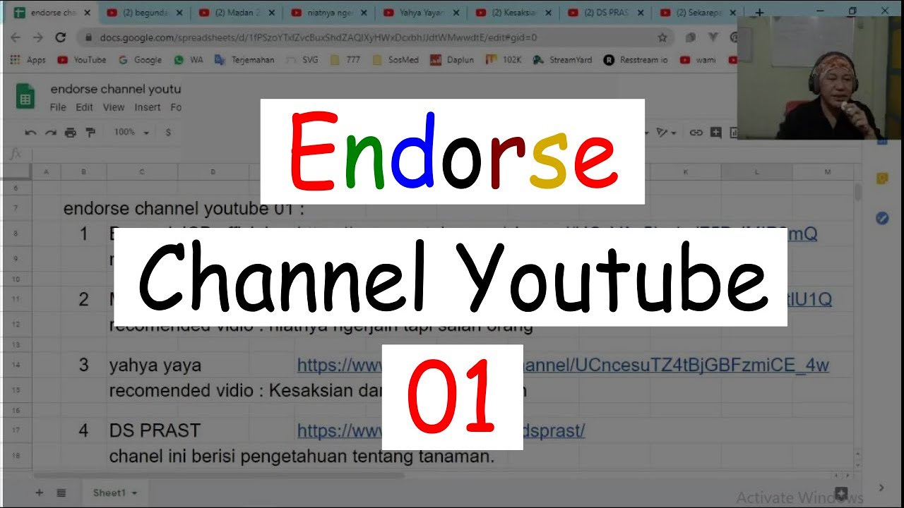 endorse channel youtube 01