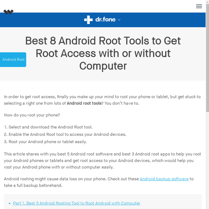 Best 8 Android Root Tools to Get Root Access with or without Computer - dr.fone