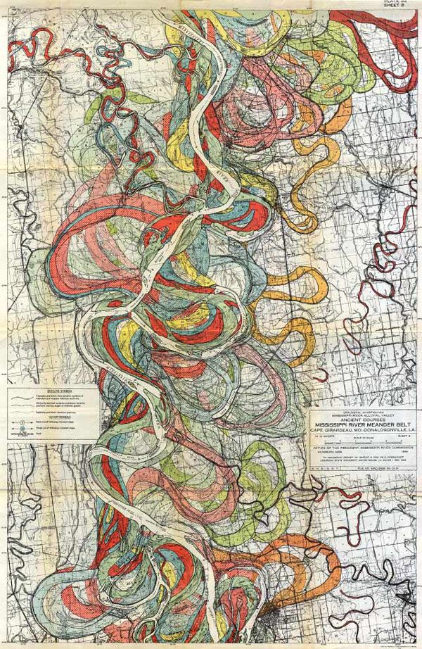 Gorgeous Vintage Maps of the Mississippi River’s Path Over Time
