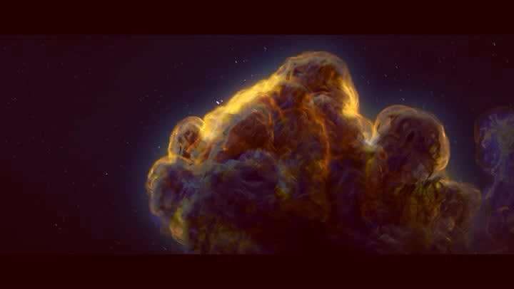 New Space animation, made with FumeFX and Krakatoa in 3ds Max