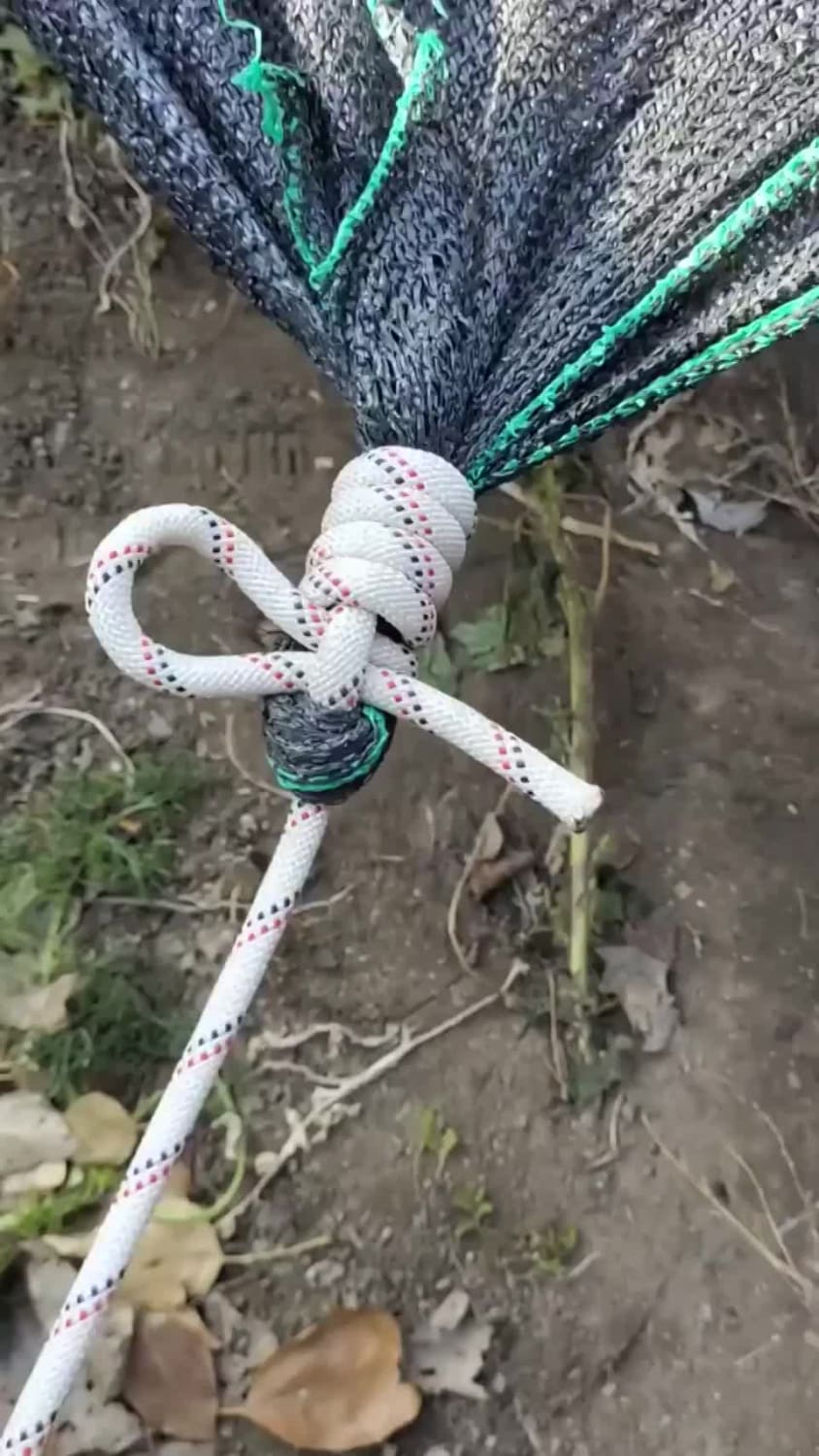 How to tie a tarp corner knot to make shelter or tent