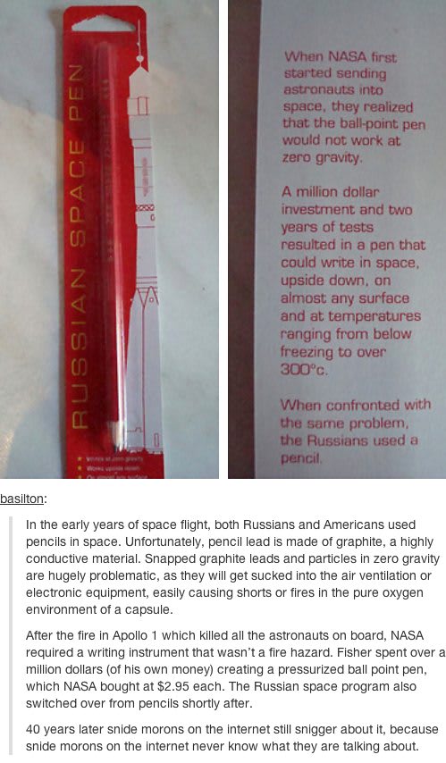 Person Explains why astronauts don't use Pencils in Space.