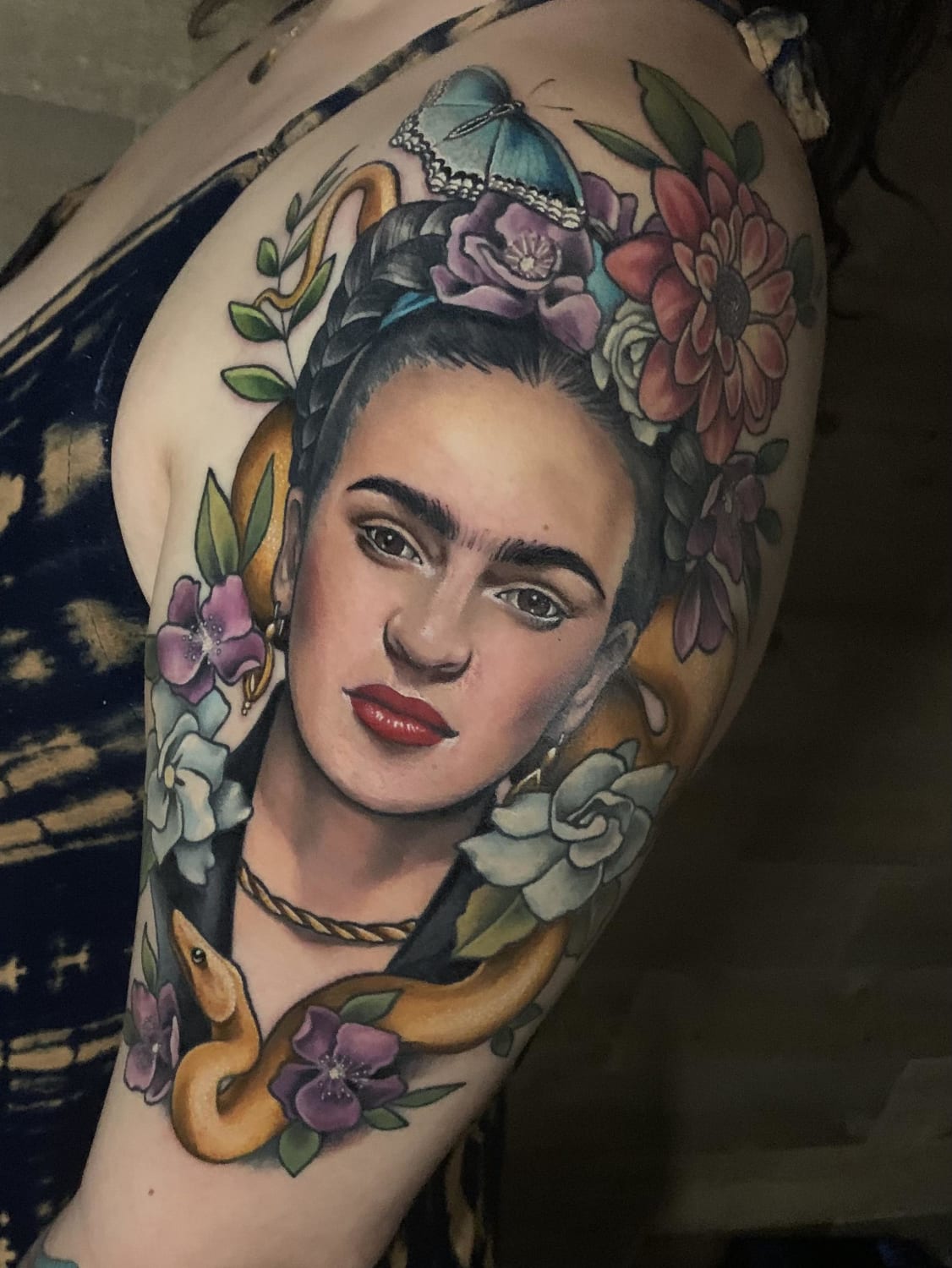 Frida Kahlo, done in Waikiki, HI, at Tattoolicious by Siren Sam.