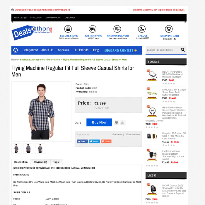 Flying Machine Regular Fit Full Sleeve Casual Shirts for Men