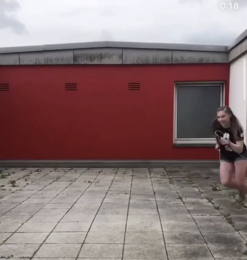 Skipping rope and dancing at the same time