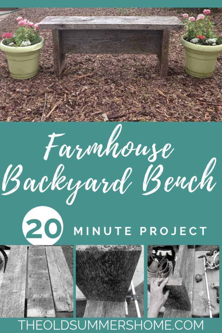 DIY Farmhouse Backyard Bench