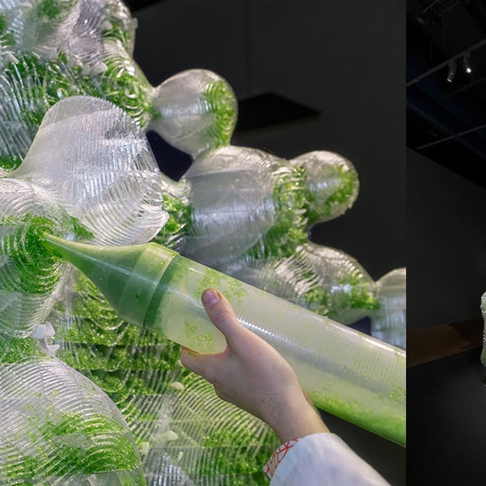 bio-digital sculptures are presented at centre pompidou in paris
