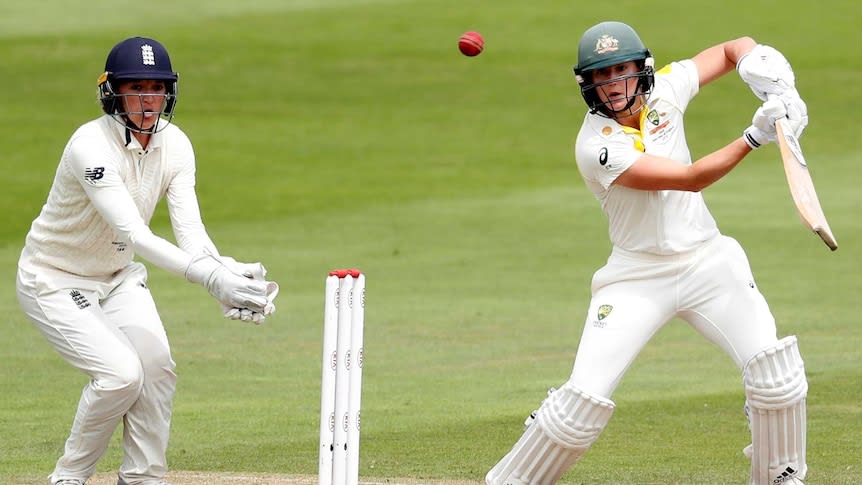 Perry powers on as Aussies dominate day one of Women's Ashes Test