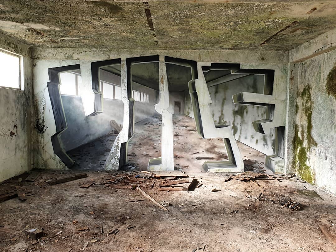 Painted Interventions by Vile Burst Flat Walls into Three Dimensional Spaces — Colossal
