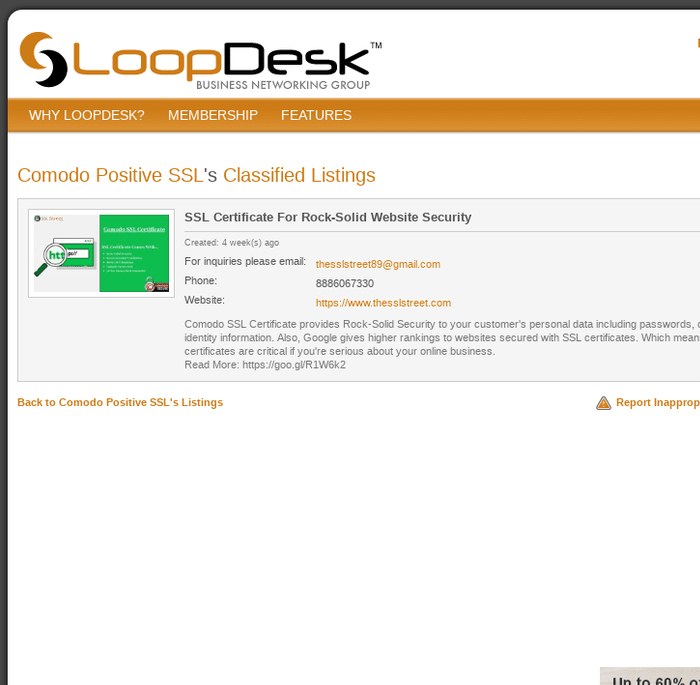 Comodo Positive SSL's classified listing - SSL Certificate For Rock-Solid Website Security