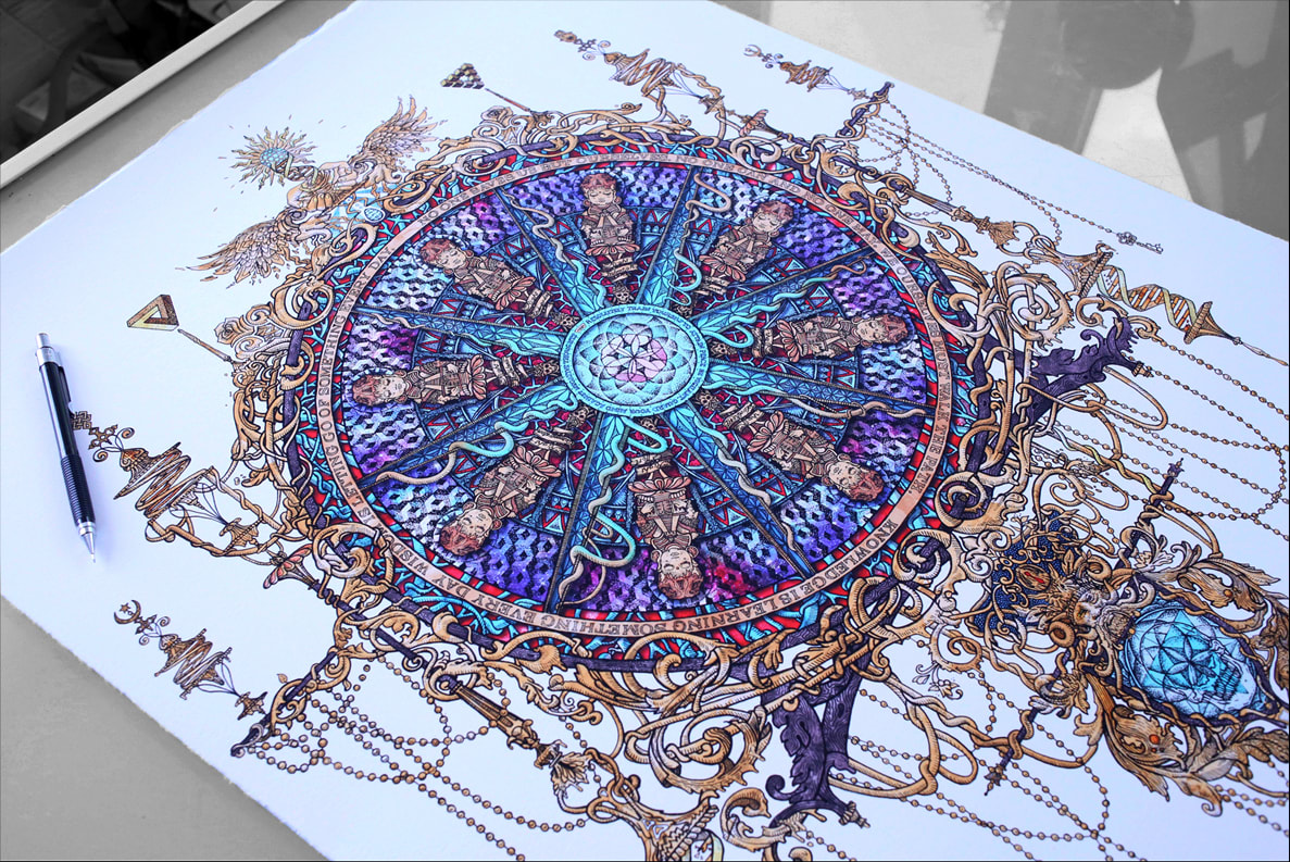 1000+ Hour Mandala Drawing, Inks & Acrylics, Awesome? What do you think?!