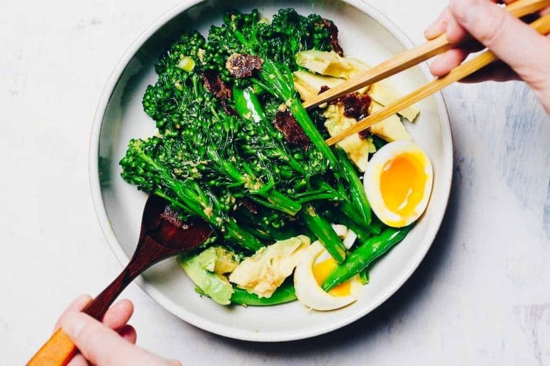 Paleo Broccolini Salad with Asian Ginger Mustard Dressing