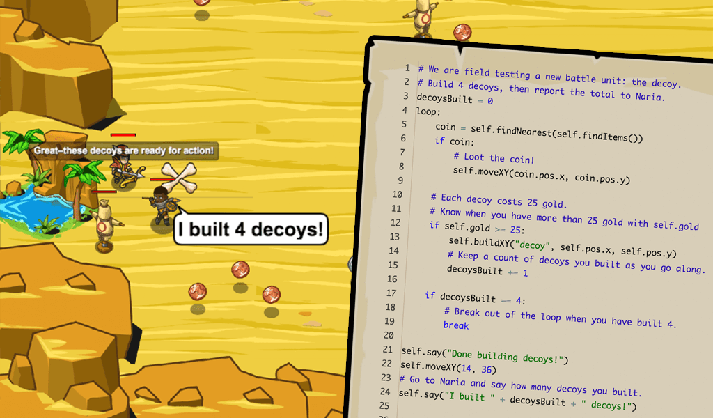 Coding games to learn Python and JavaScript