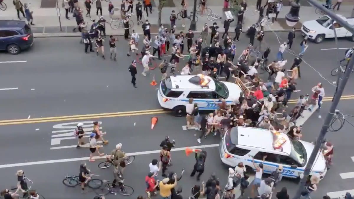 NYC Mayor Blames Protesters for Cops Who Drove SUVs Through a Crowd of People