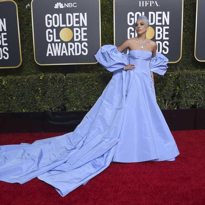 Lady Gaga's pale blue storm won at Golden Globes, but men brought their own plumage