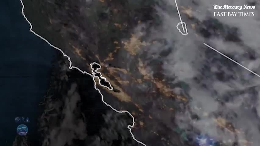 A view from space as 10,800 lightning strikes spark 367 fires in California