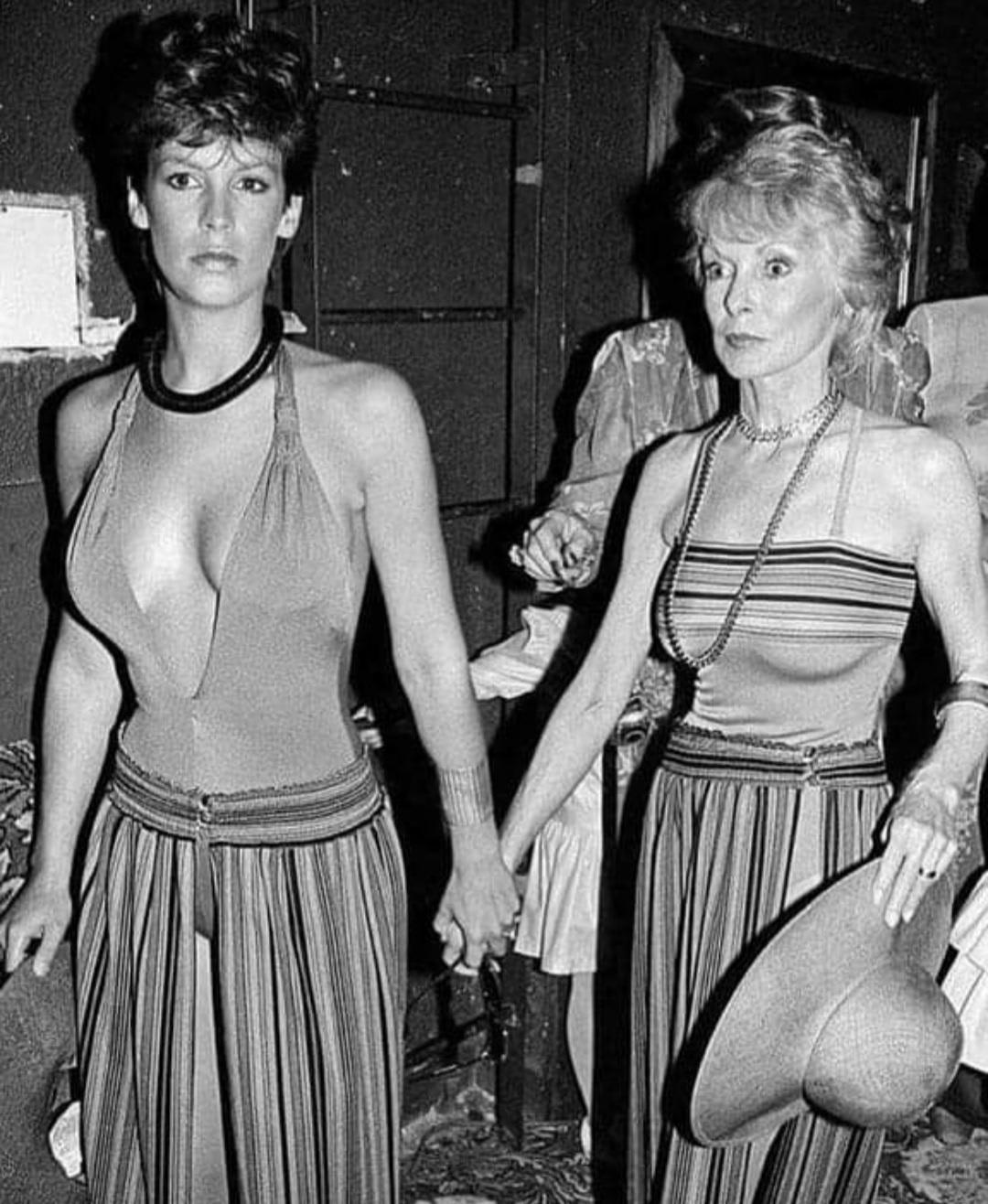 Jamie Lee Curtis & mother Janet Leigh at Studio 54. Late 1970s