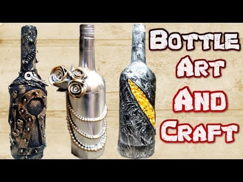 3 Easy Waste Wine Bottle Craft Ideas !!! DIY ROOM DECORATION