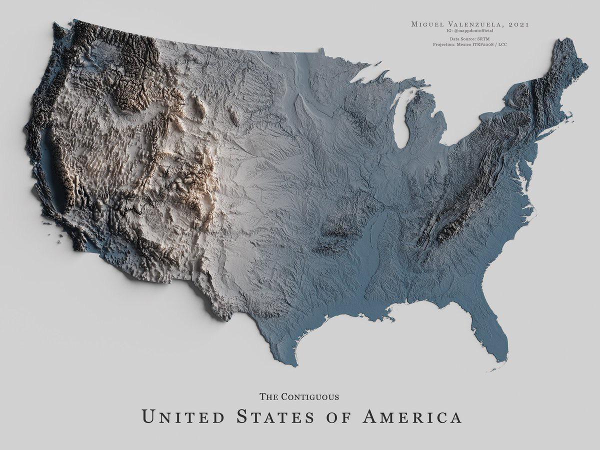 The topography of the United States