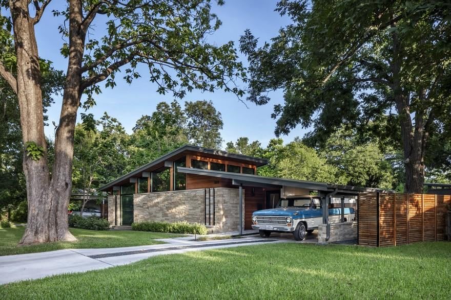 Central Austin House Remodeled in the Spirit of the Original Mid-Century House