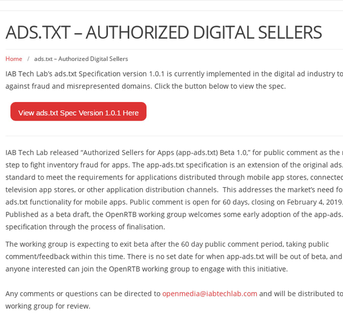 ads.txt - Authorized Digital Sellers