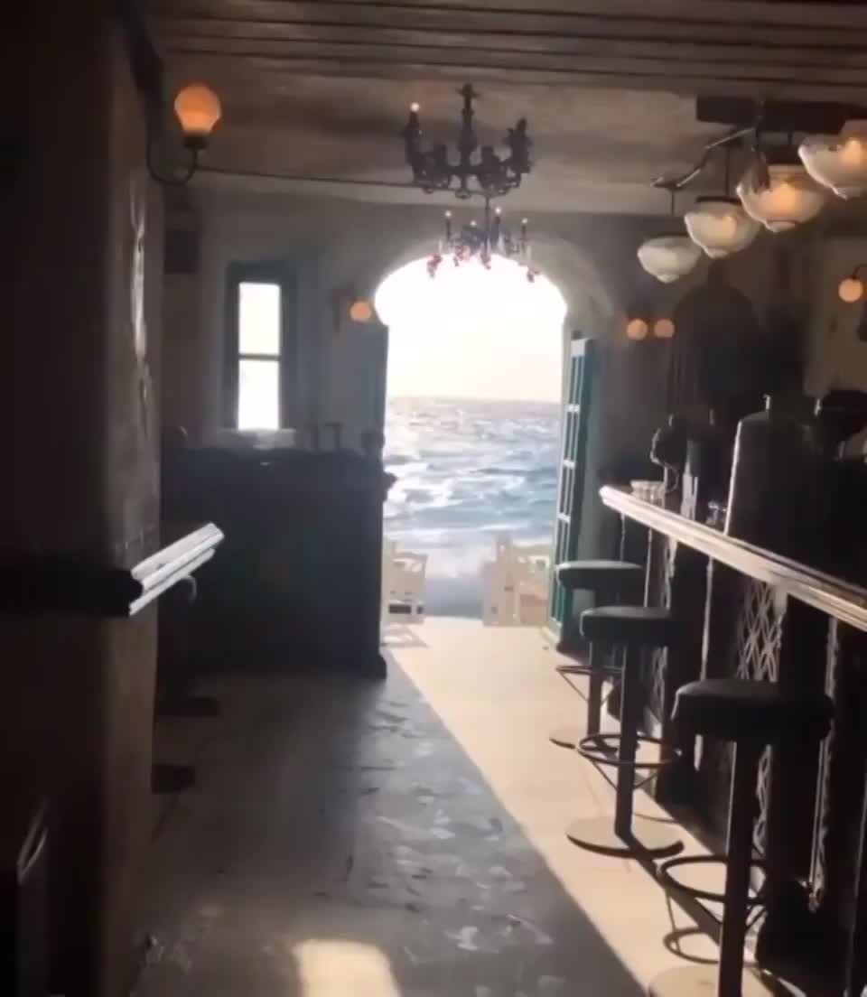 This bar next to the ocean in Mykonos