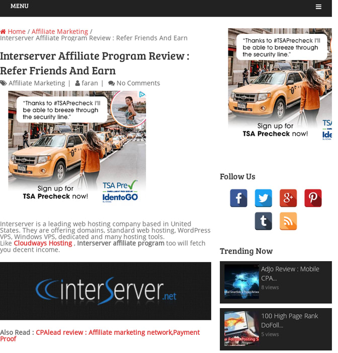 Interserver Affiliate Program Review : Refer Friends And Earn