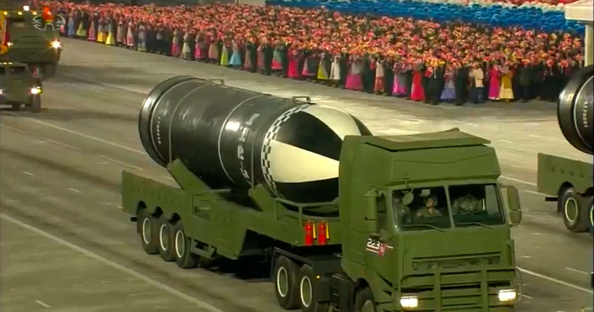 North Korea Displays New Submarine-Launched Ballistic Missile at Parade