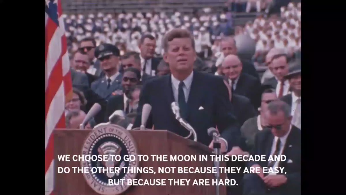"We choose to go to the Moon in this decade and do the other things, not because they are easy, but because they are hard." JFK delivered his MoonShot speech 60 years ago OTD at @RiceUniversity https://t.co/6VJktQ9UaI via