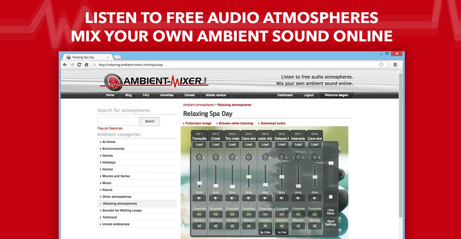 Listen and create ambient sounds easily