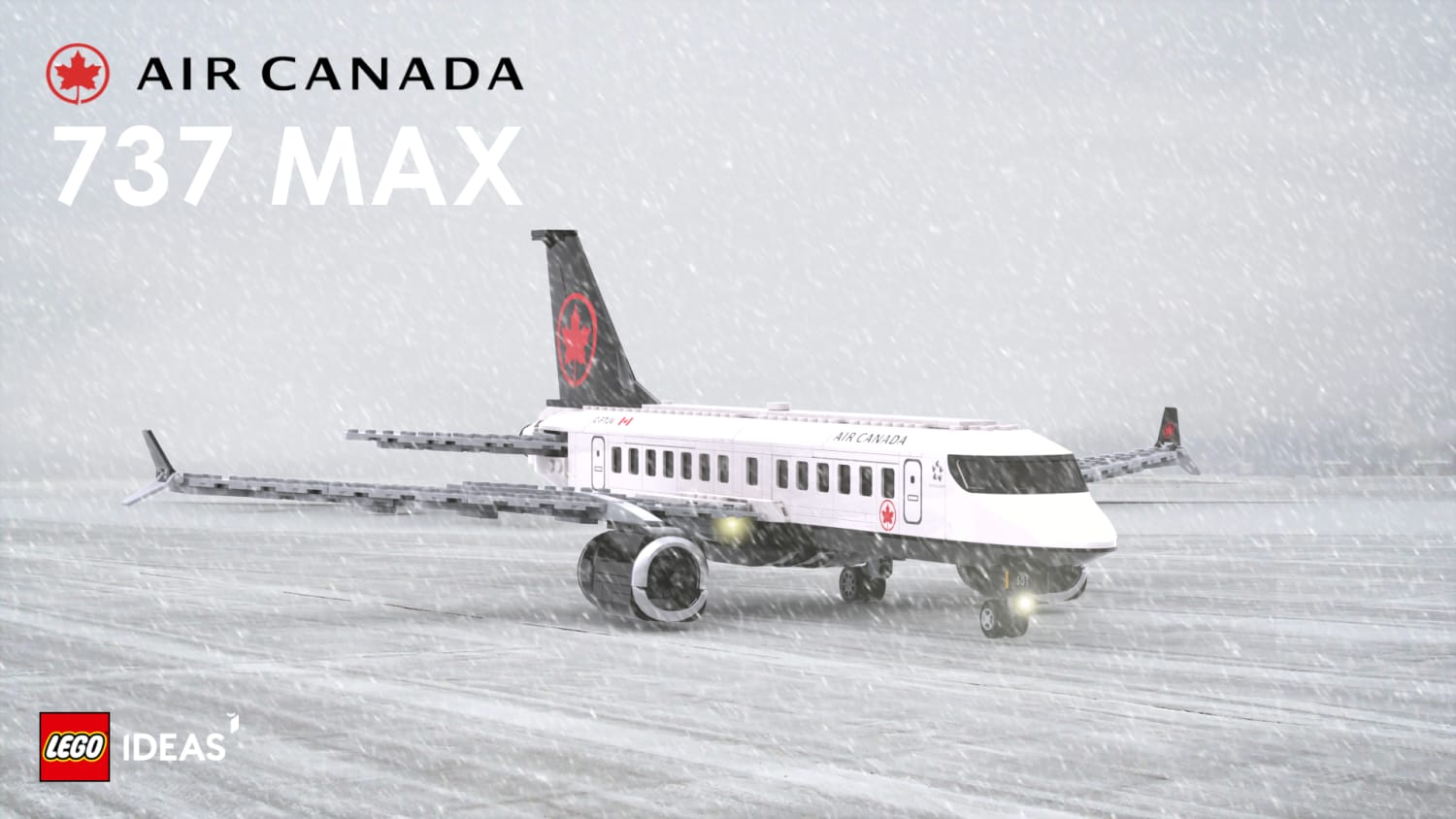 LEGO-built Air Canada 737 MAX model. Please support this project so it can become a real LEGO set!
