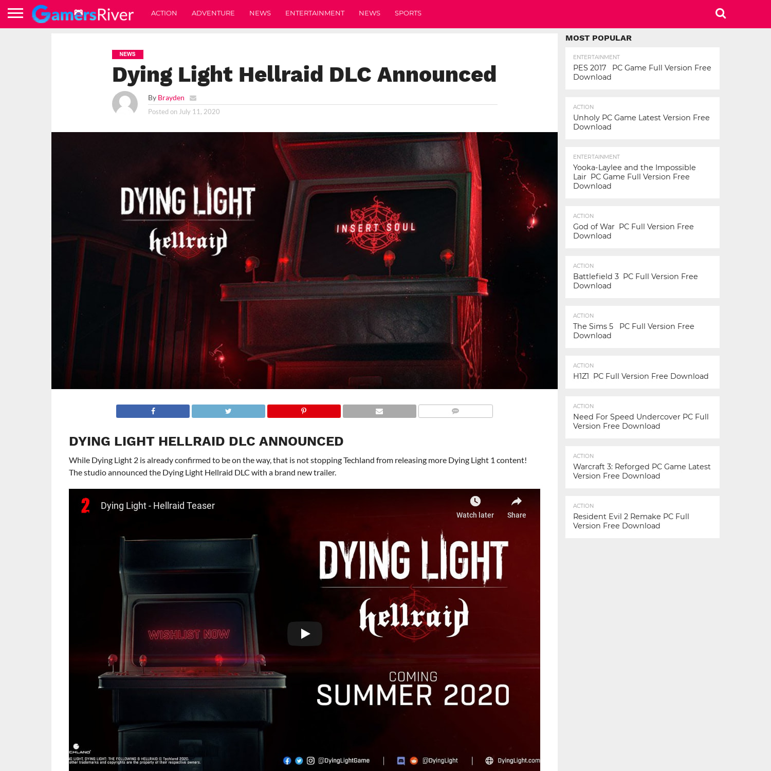 Dying Light Hellraid DLC Announced