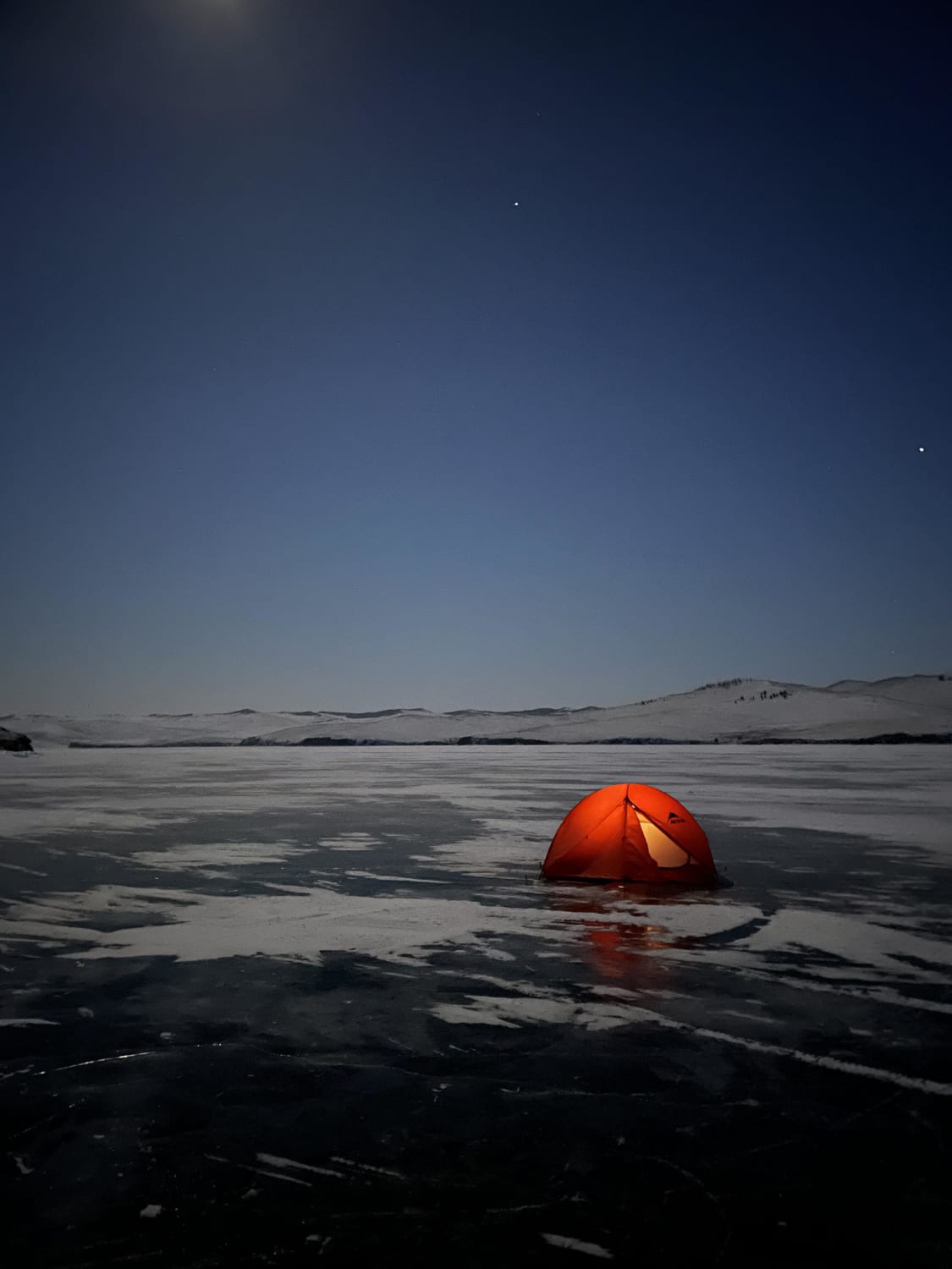 It was my first experience of sleeping on ice. Feb. 2021, Lake Baikal, -25°C